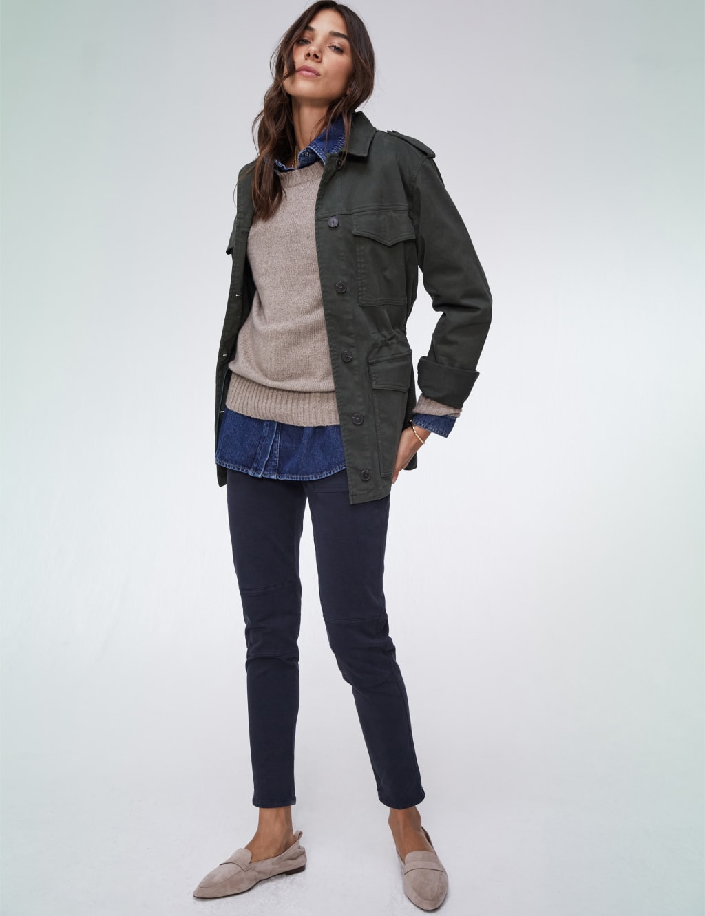 Cotton Rich Cargo Slim Fit Trousers 1 of 3
