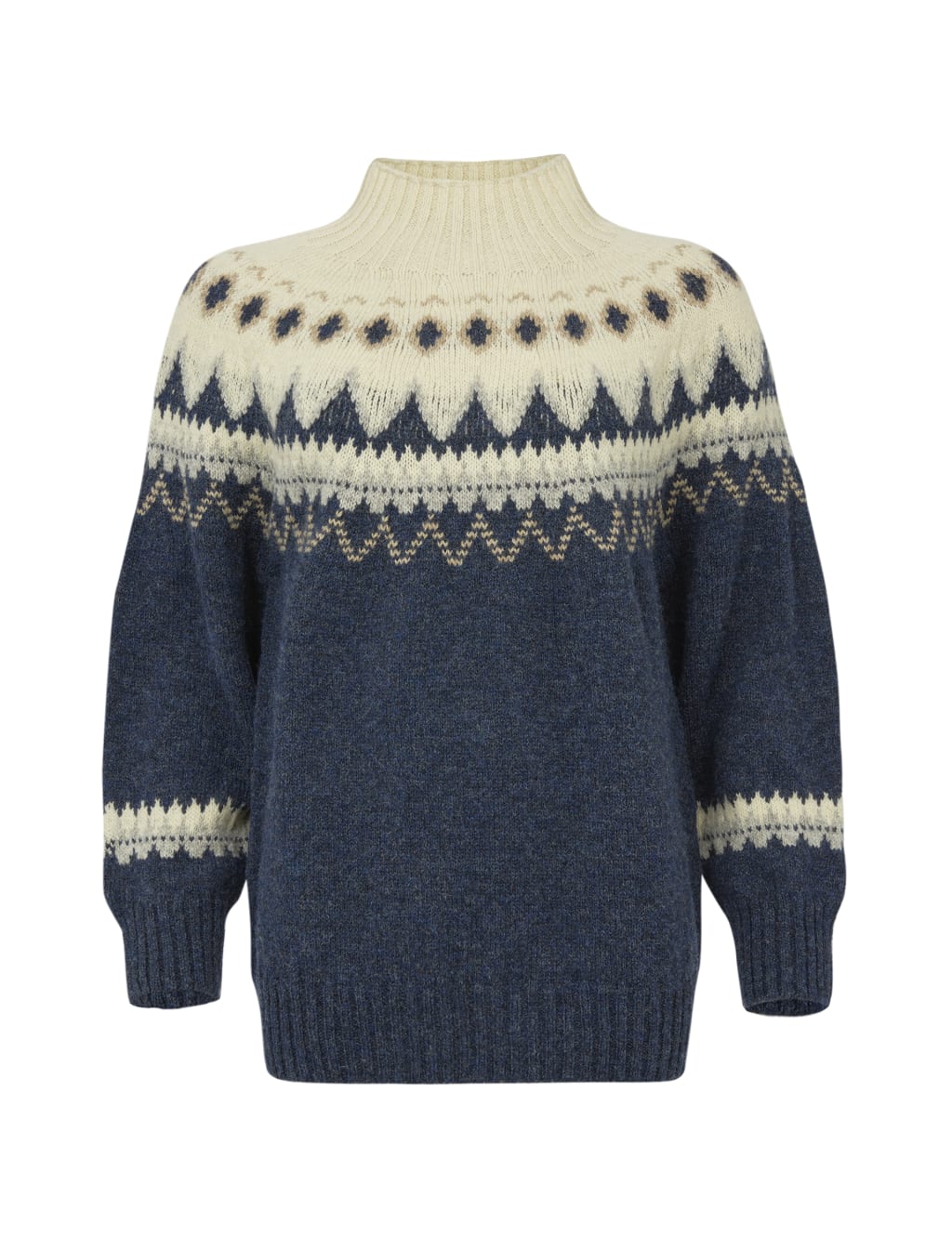 Pure Wool Fair Isle Funnel Neck Jumper 3 of 7