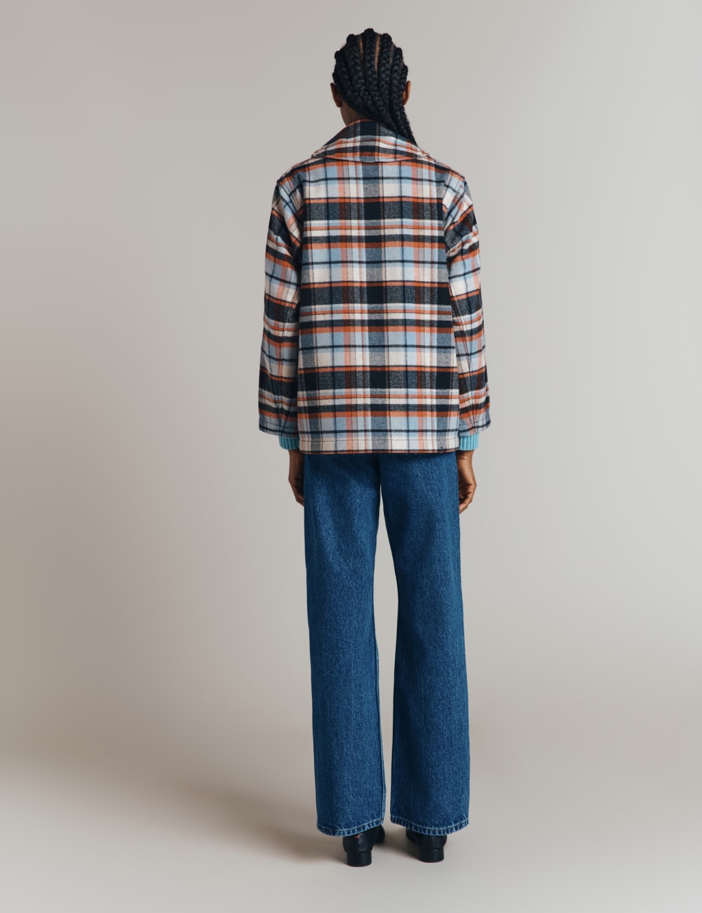 Wool Blend Checked Collared Jacket 5 of 7