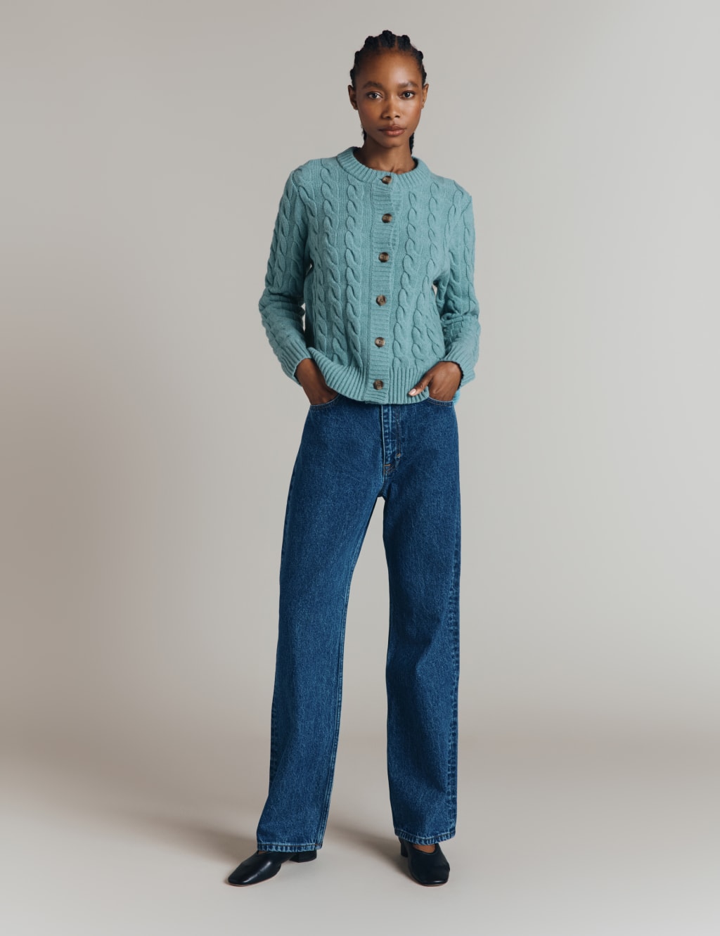 Wool Rich Cable Knit Cardigan 3 of 4
