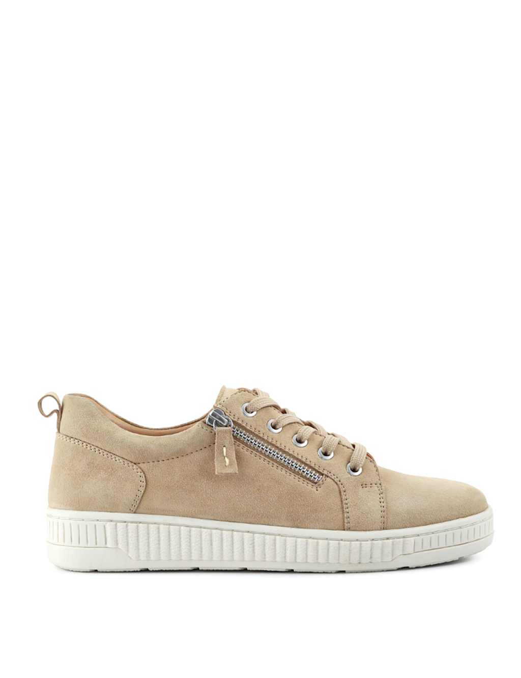 Wide Fit Leather Side Detail Trainers 2 of 7