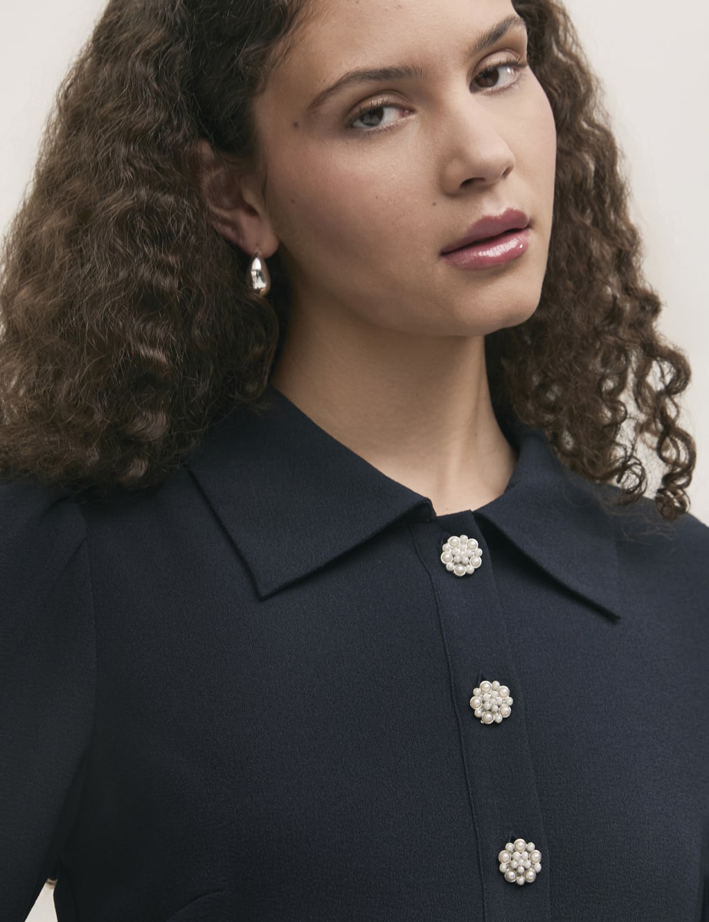 Crepe Textured Midi Shirt Dress 4 of 4