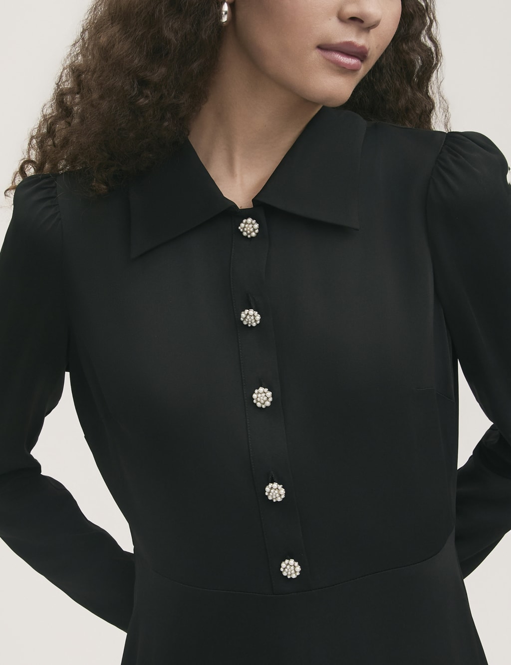 Crepe Textured Midi Shirt Dress 4 of 4