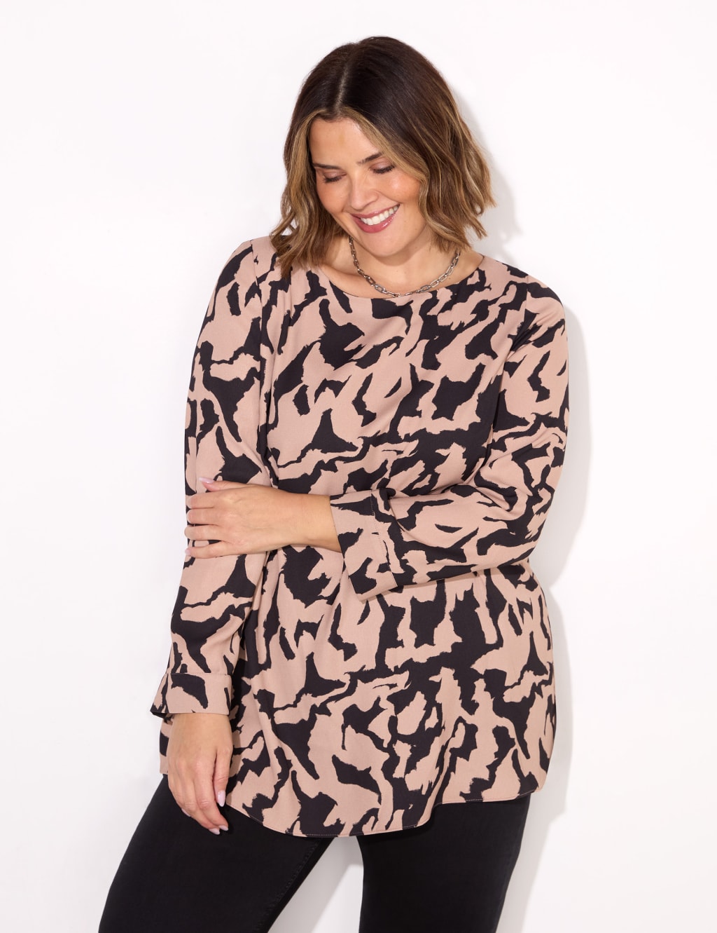 Printed Slash Neck Tunic 2 of 4