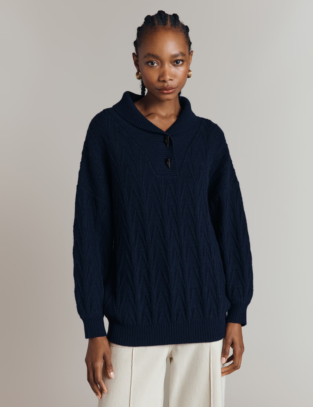 Cable Knit Jumper with Wool
