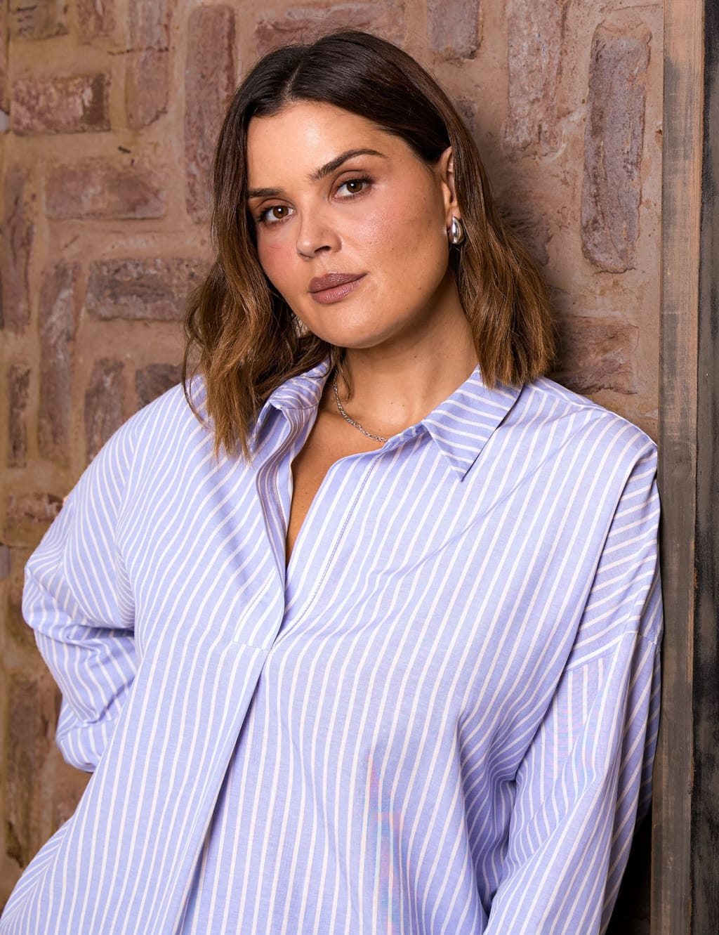 Cotton Blend Striped Button Detail Shirt 3 of 6