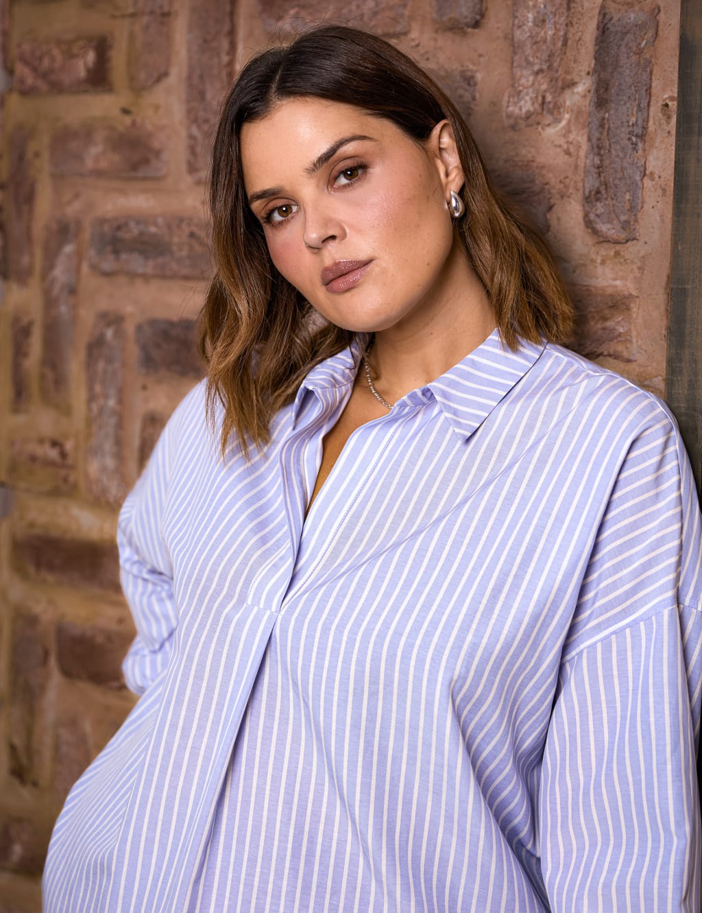Cotton Blend Striped Button Detail Shirt 4 of 6