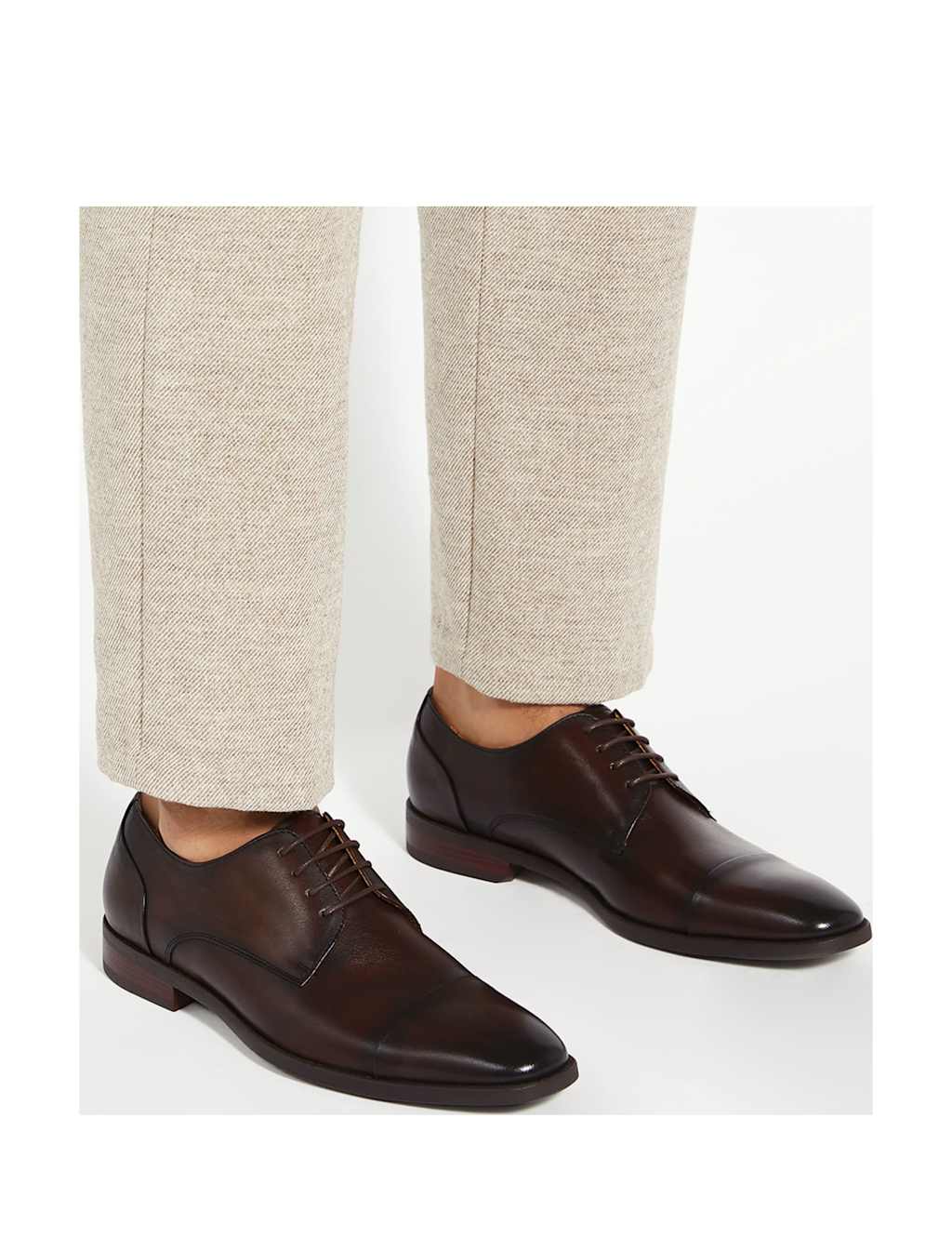 Wide Fit Leather Derby Shoes 2 of 6