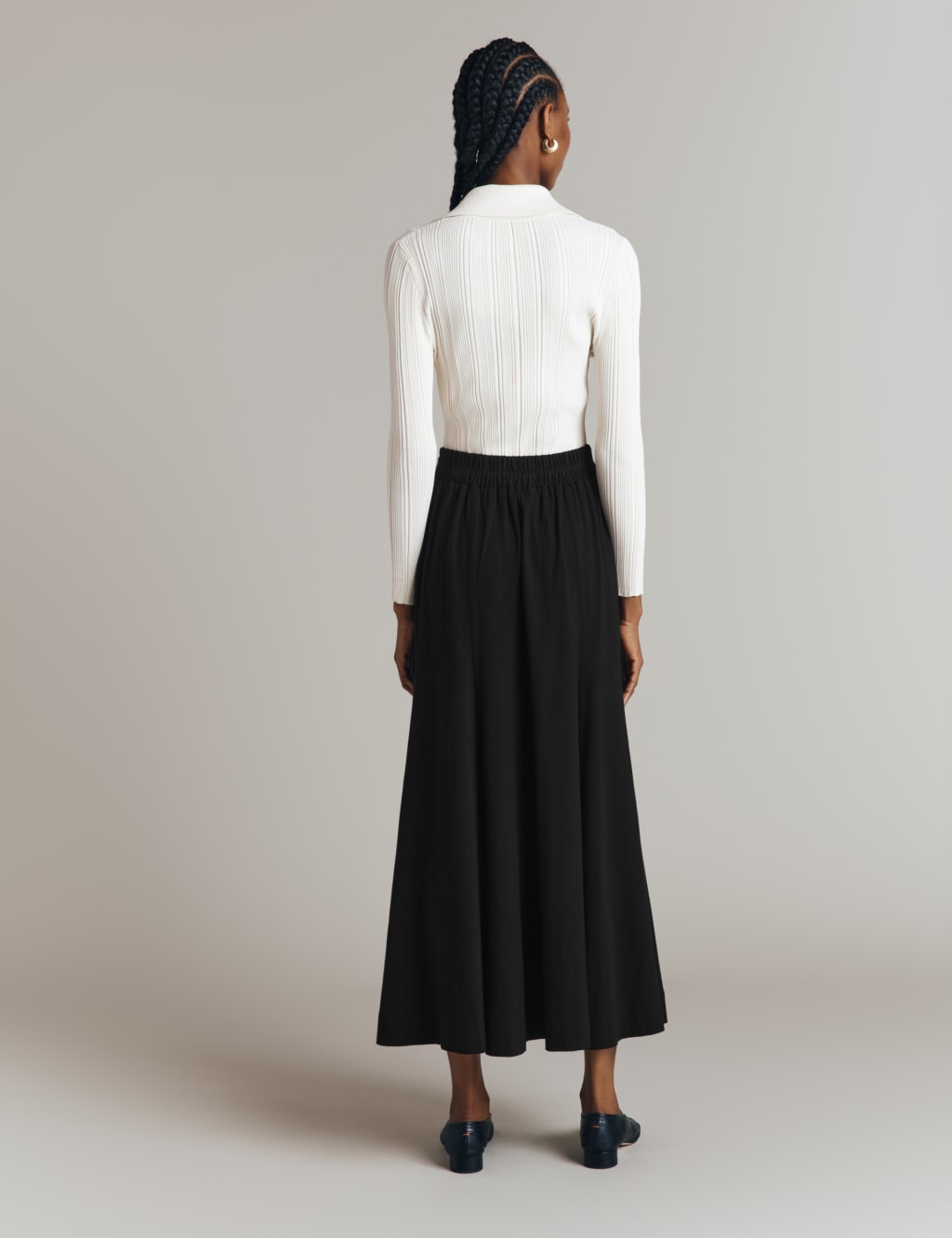 Black cotton jersey skirt top
