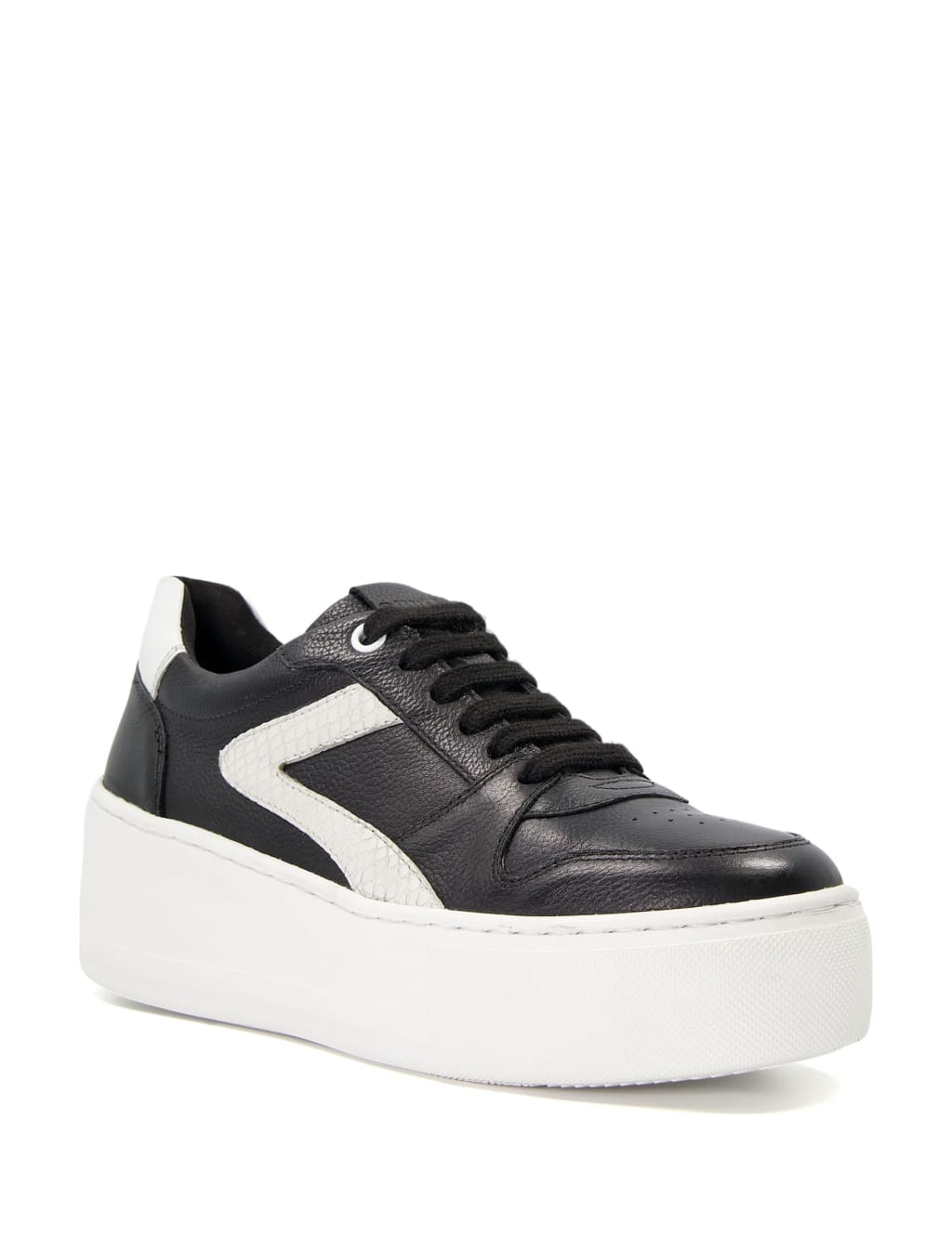 Leather Lace Up Flatform Trainers 2 of 4