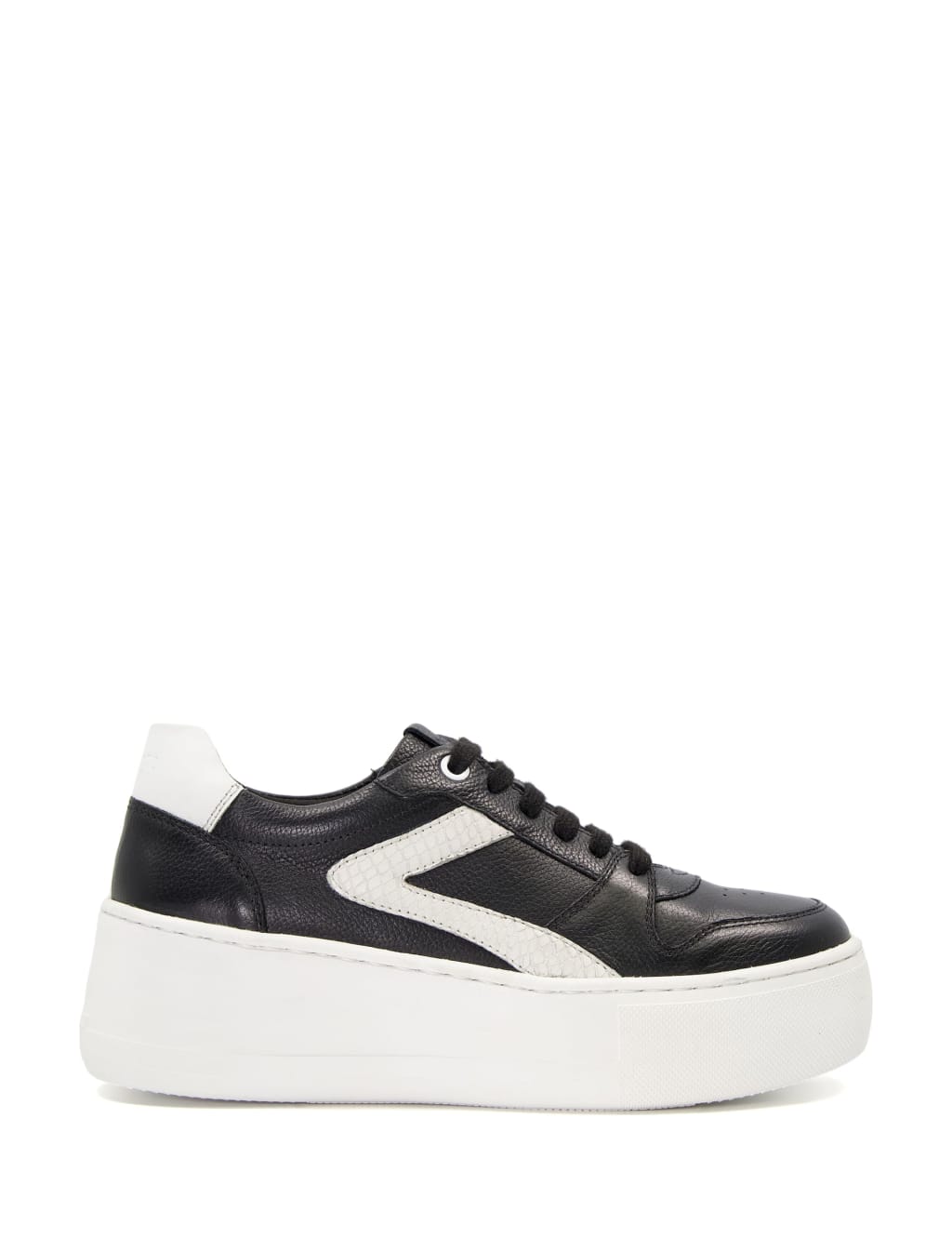 Leather Lace Up Flatform Trainers 1 of 4