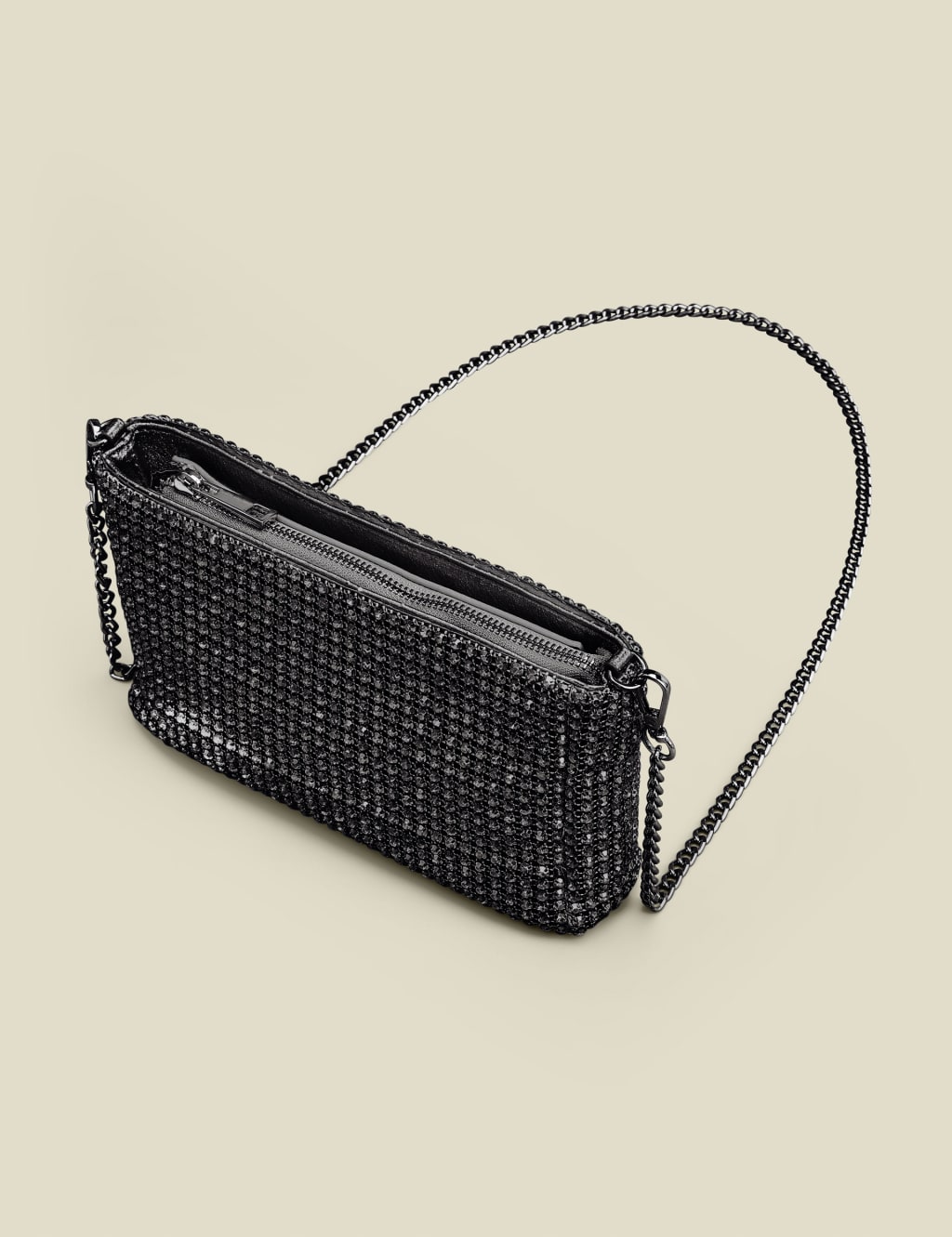 Black rhinestone clutch deals