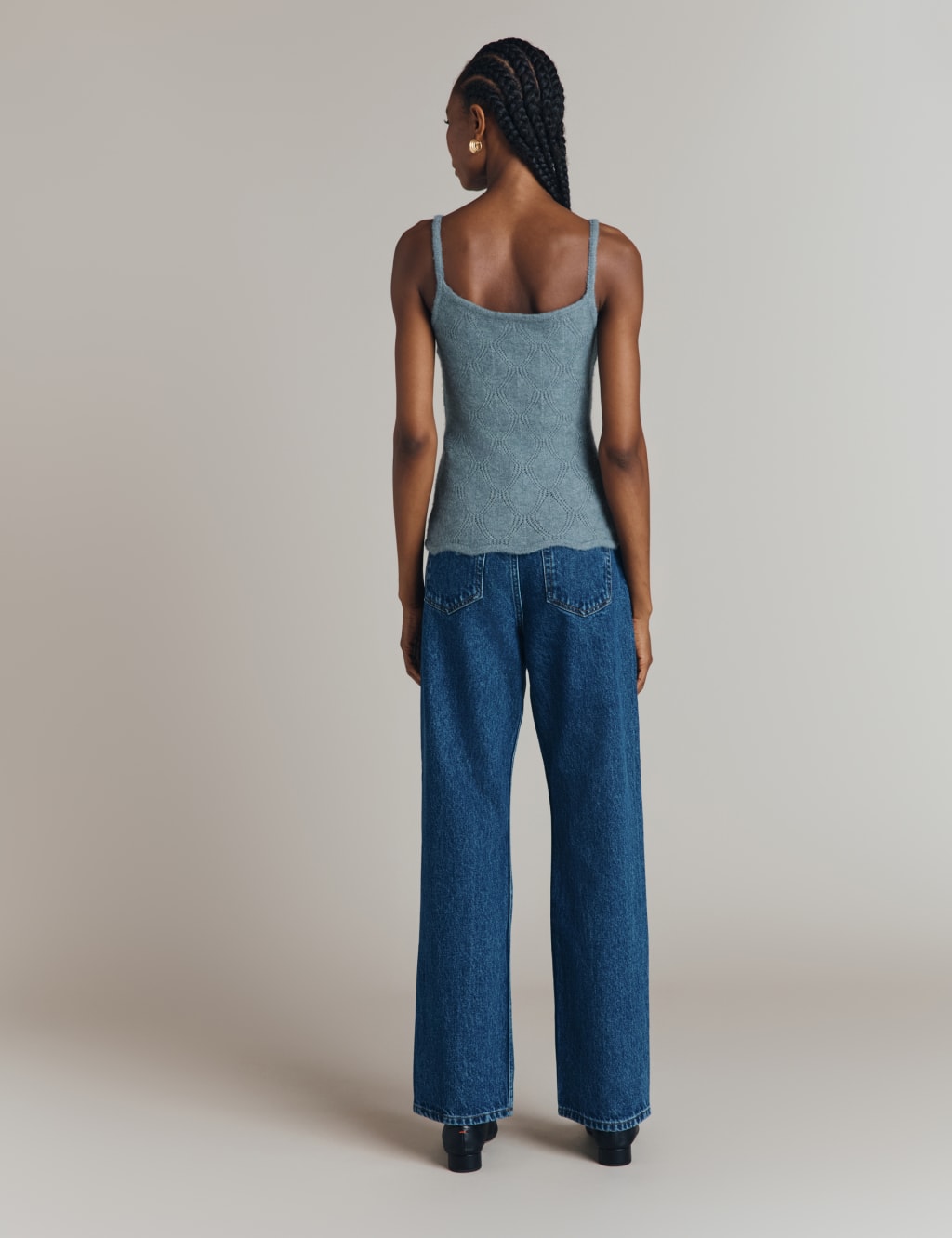 Pointelle Scoop Neck Cami Top with Wool 2 of 3