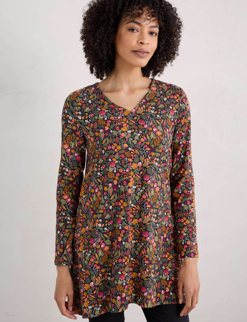 Cotton Rich Printed V-Neck Tunic 3 of 5