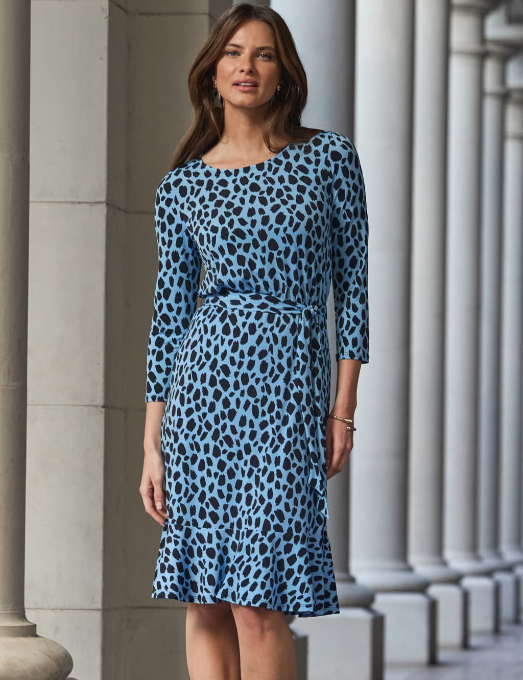 Printed Knee Length Skater Dress 2 of 5