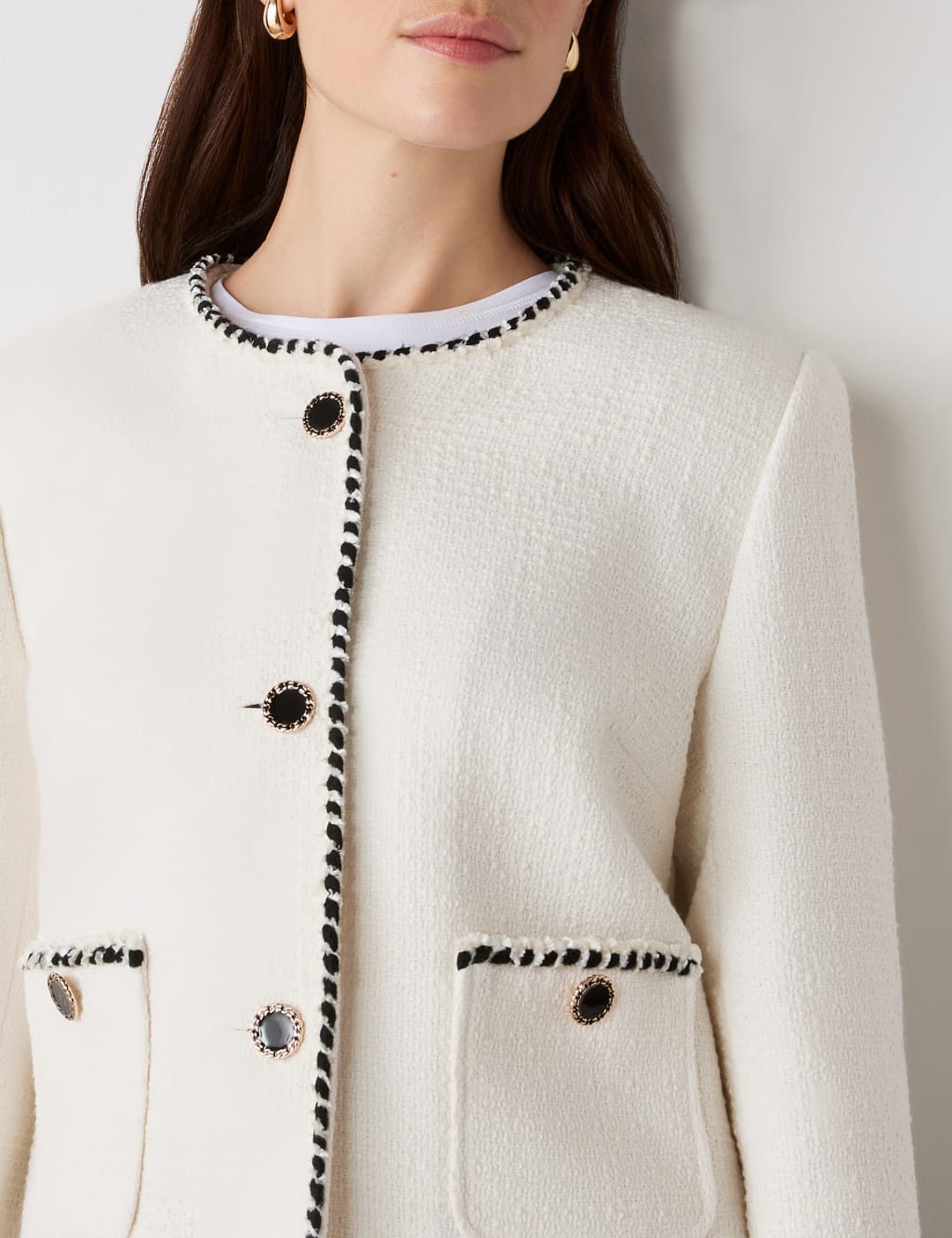 Tweed Collarless Short Jacket 4 of 4