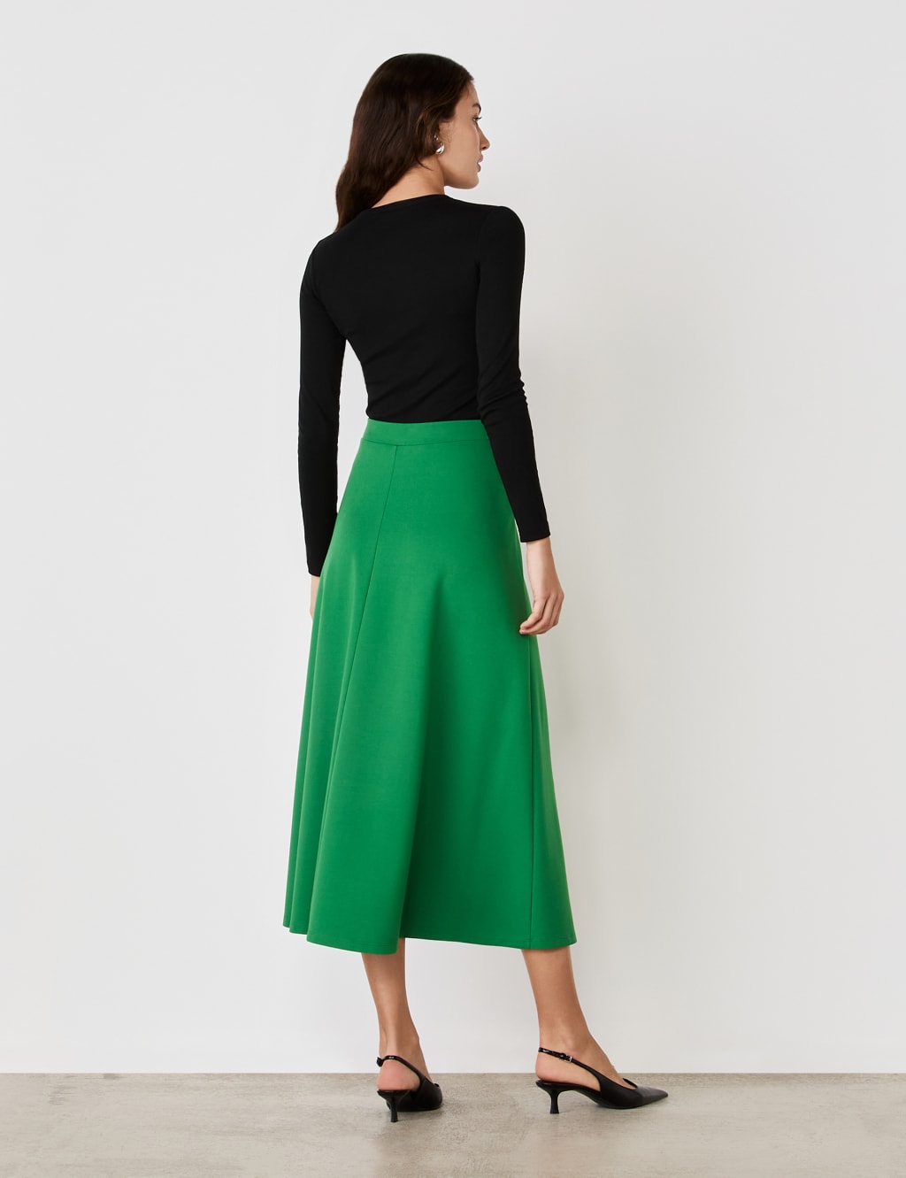 Jersey Midi A-Line Skirt 3 of 4
