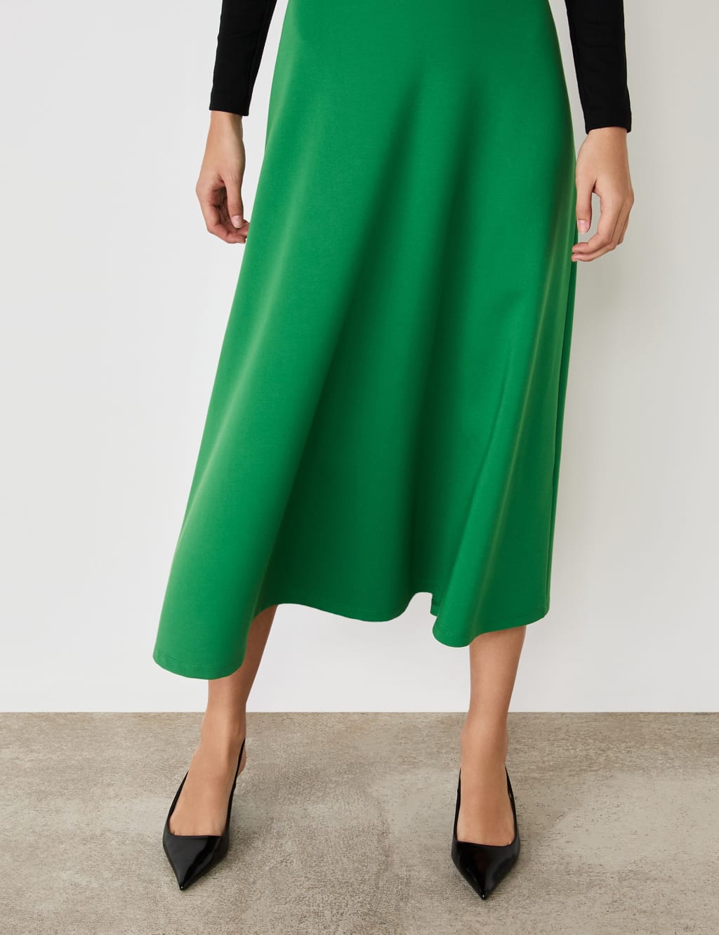 Jersey Midi A-Line Skirt 4 of 4