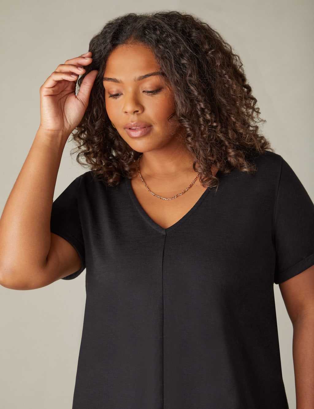 Pure Cotton V-Neck T-Shirt 3 of 4