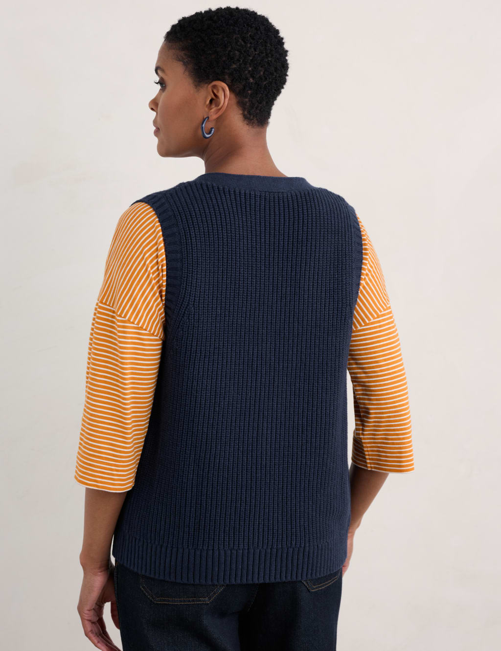 Pure Cotton V-Neck Knitted Vest 3 of 5