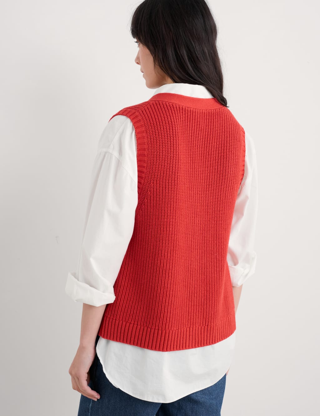 Pure Cotton V-Neck Knitted Vest 4 of 4