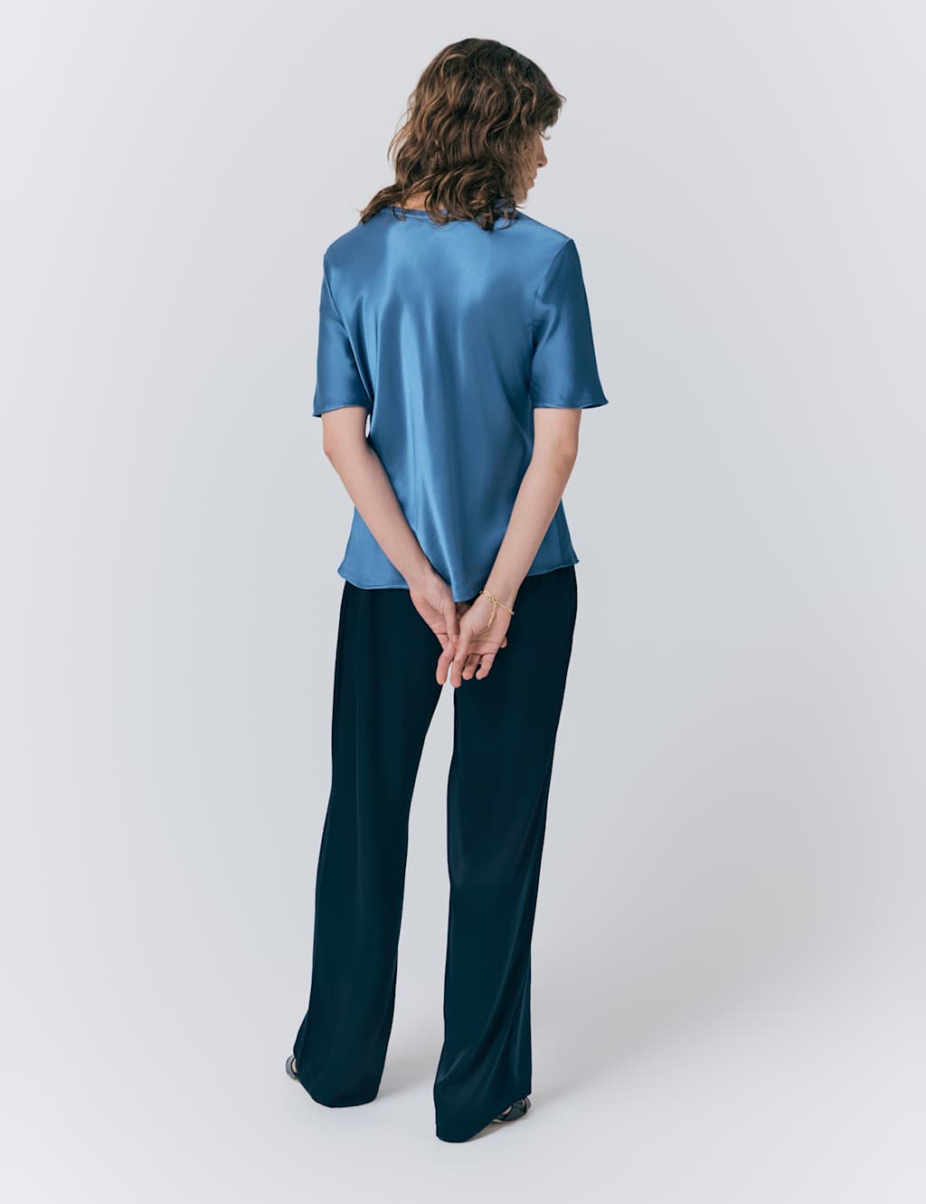 Satin Short Sleeve T-Shirt Top 2 of 4