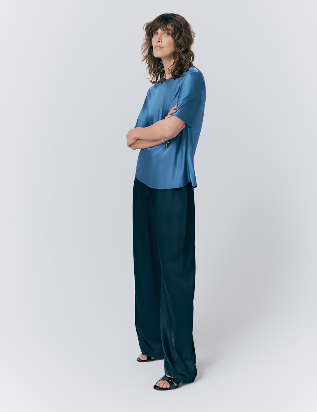 Satin Short Sleeve T-Shirt Top 3 of 4