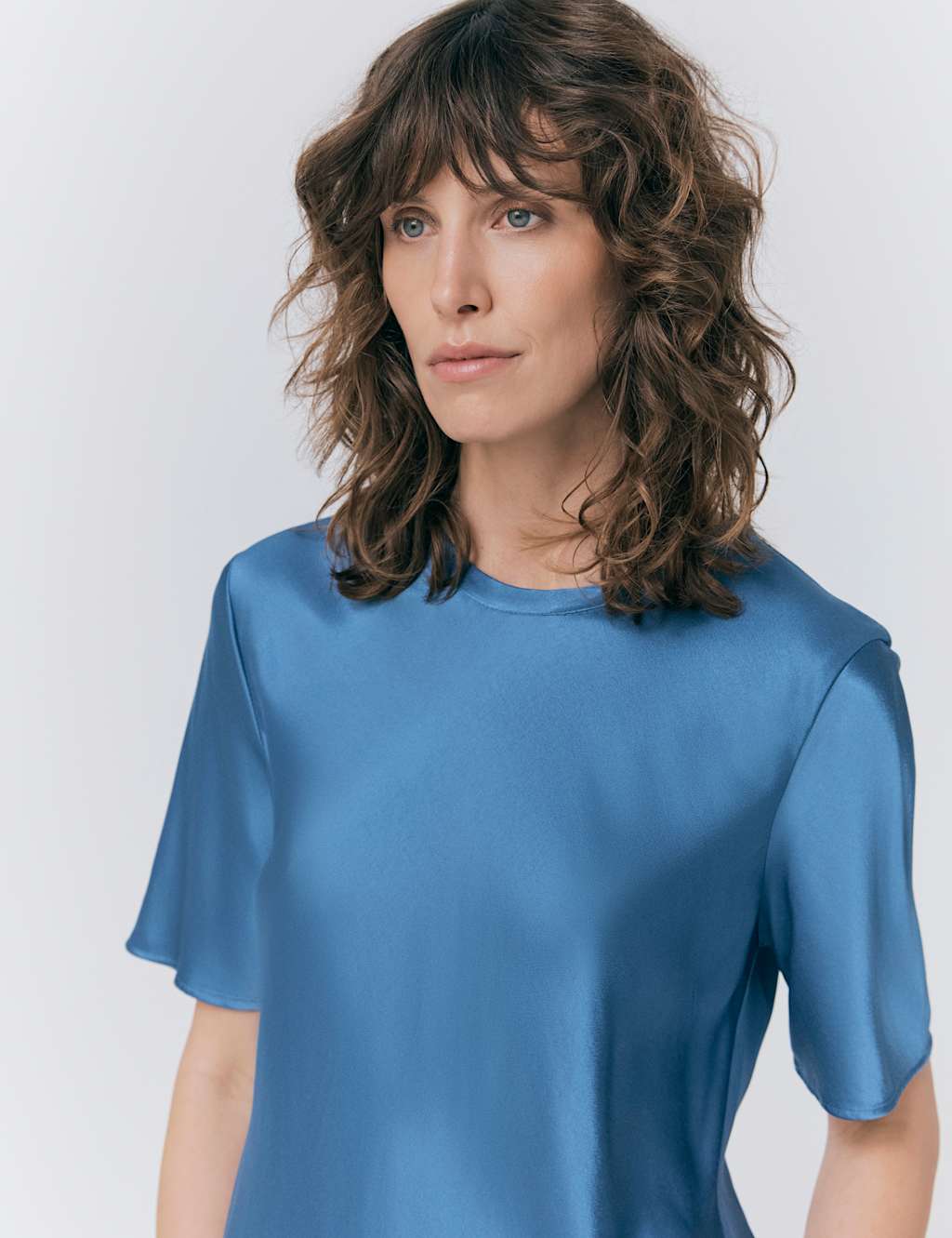 Satin Short Sleeve T-Shirt Top 4 of 4