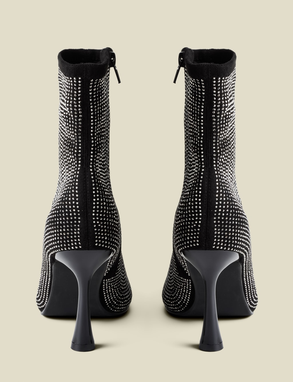 Sparkle Stiletto Heel Pointed Sock Boots SOSANDAR M S