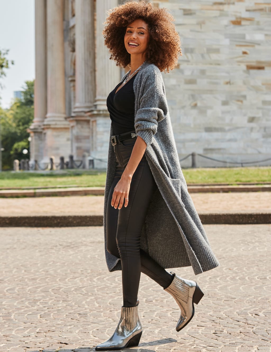 Grey pointed ankle boots on sale