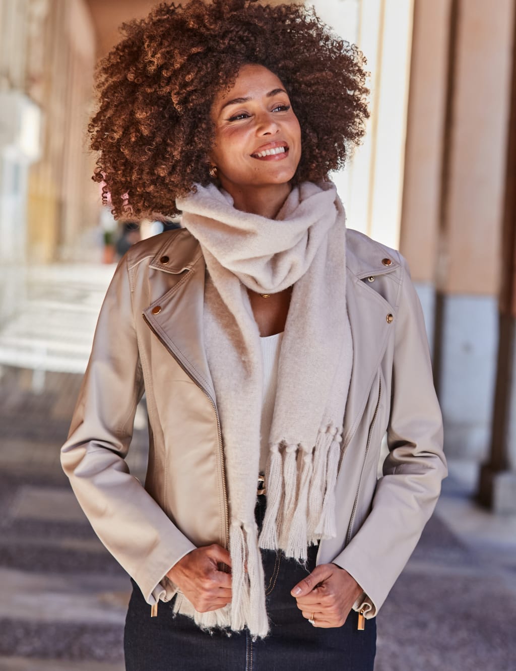 Leather Relaxed Biker Jacket