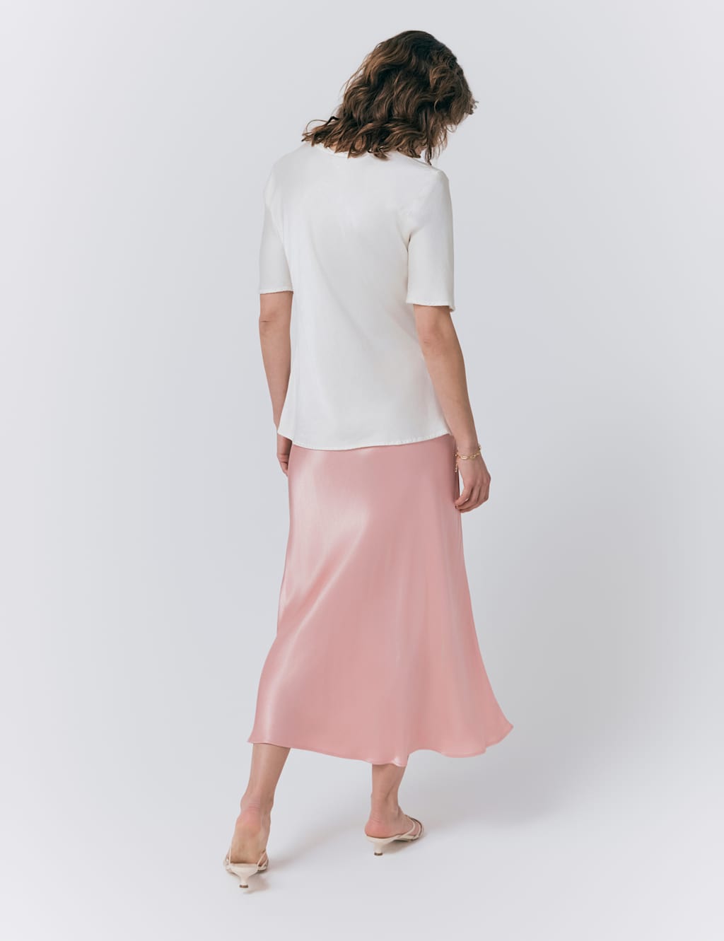 Satin Midi Slip Skirt 3 of 4