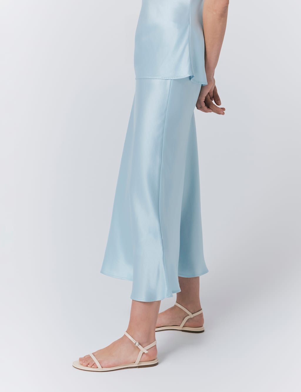 Satin Midi Slip Skirt 4 of 4