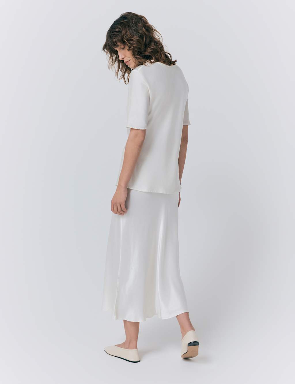 Satin Midi Slip Skirt 4 of 4