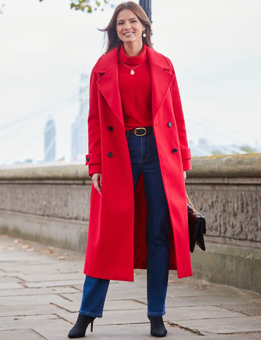 Oversized Double Breasted Longline Pea Coat 2 of 6