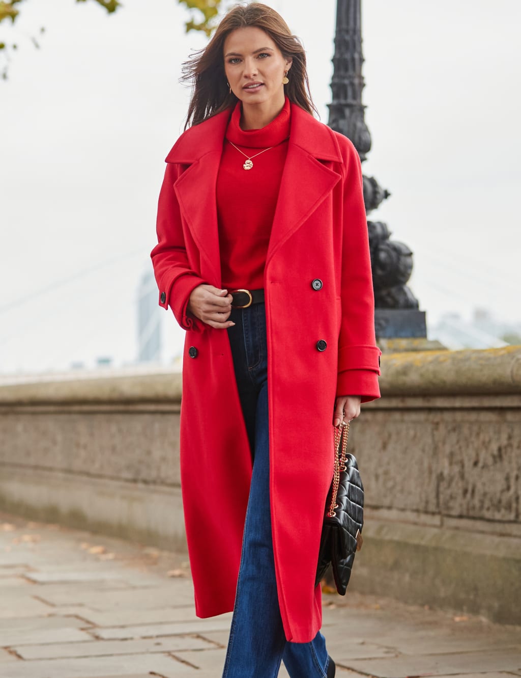 Oversized Double Breasted Longline Pea Coat