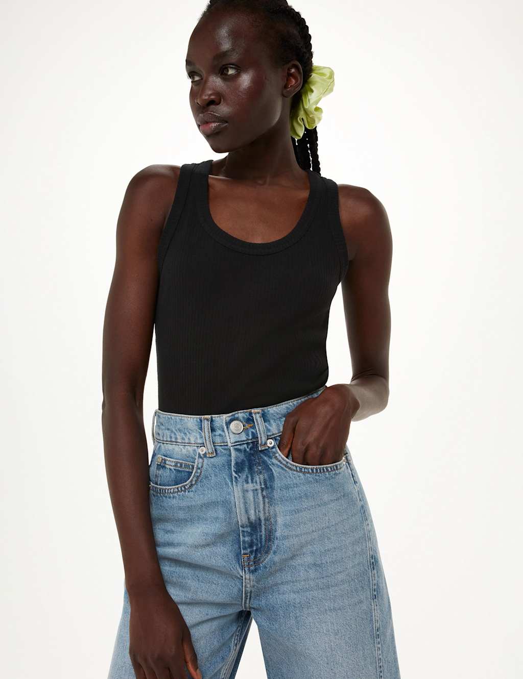 Cotton Rich Ribbed Scoop Neck Vest 3 of 4