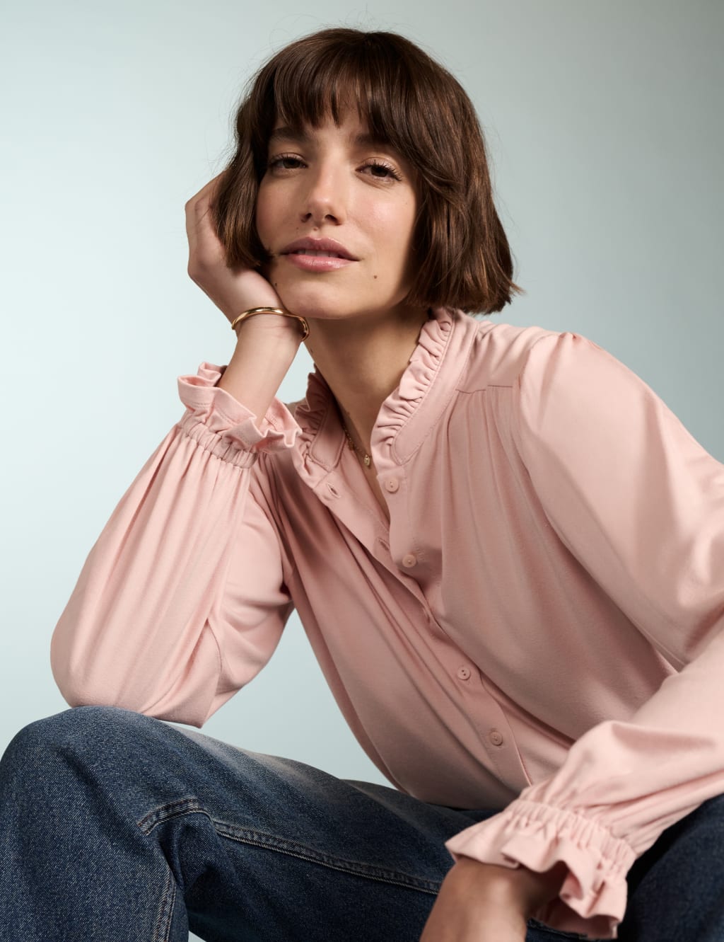 High Neck Frill Detail Blouse 4 of 5
