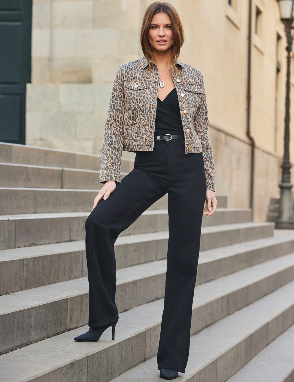 Cotton RIch Denim Leopard Print Jacket 5 of 5