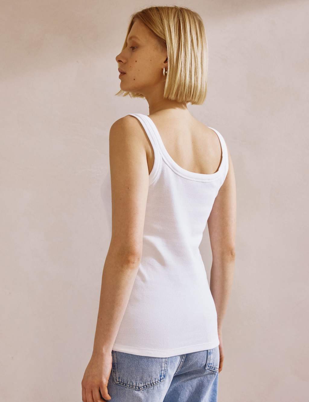 Cotton Rich Ribbed Scoop Neck Vest 4 of 5