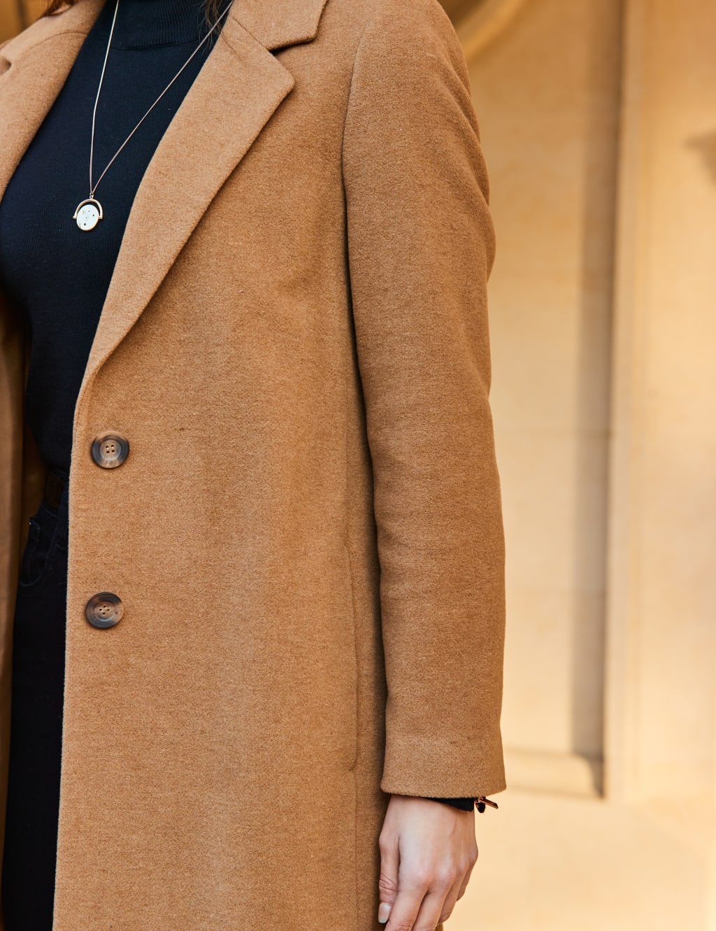 Wool Rich Single Breasted Overcoat SOSANDAR M S