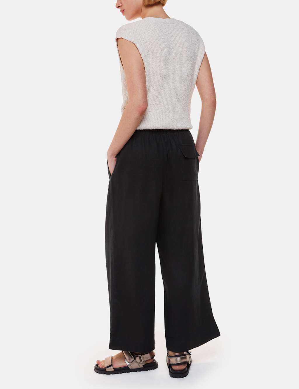 Pure Linen Wide Leg Trousers 3 of 4