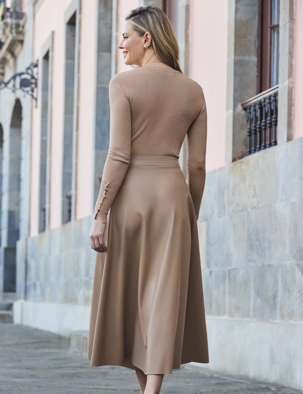 Leather Look Midaxi A-Line Skirt 3 of 5
