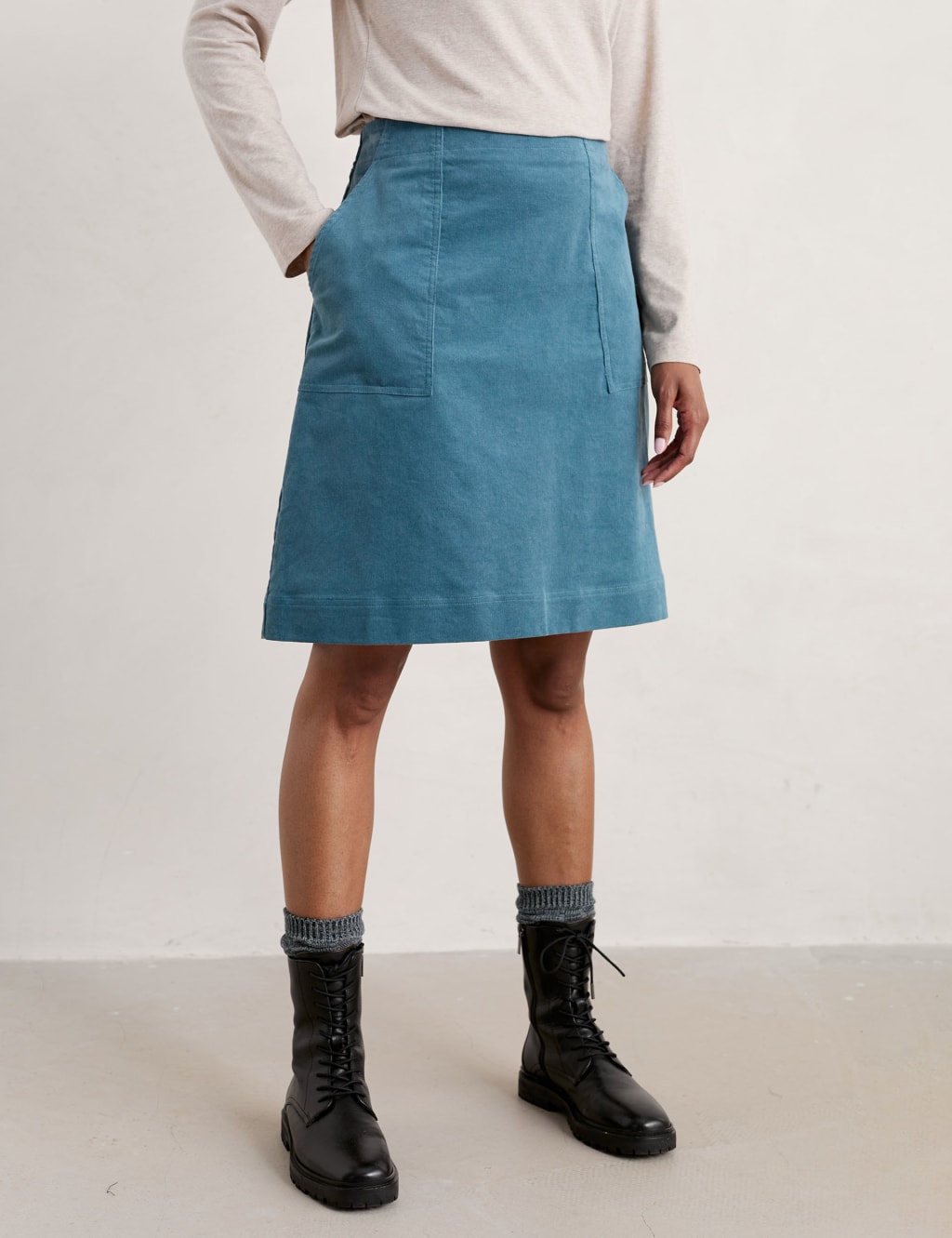 A line cord skirt knee length store