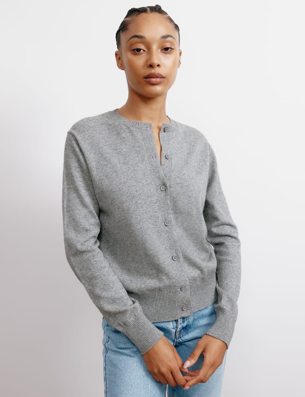Cardigan crew neck sale