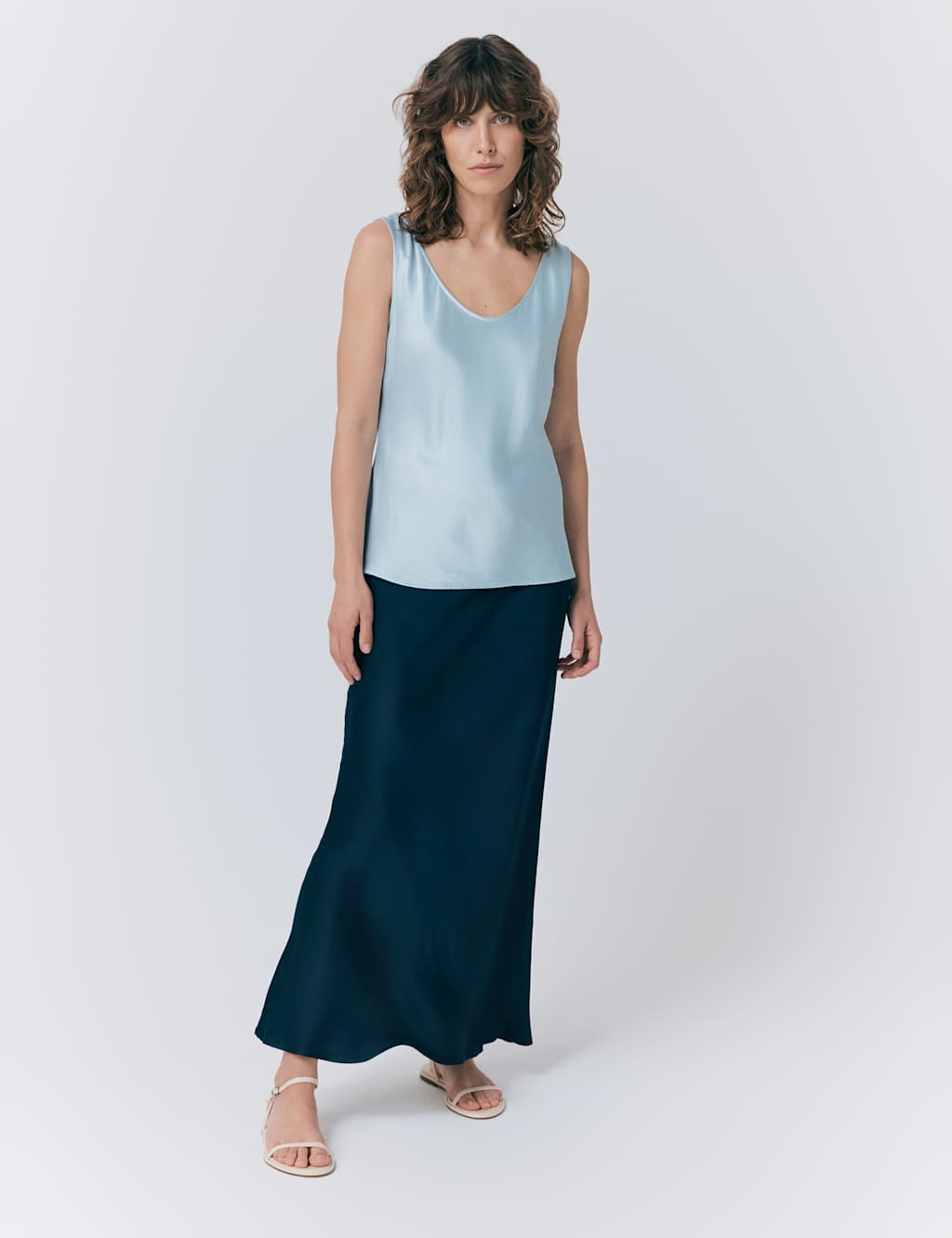 Satin Scoop Neck Sleeveless Vest Top 2 of 4