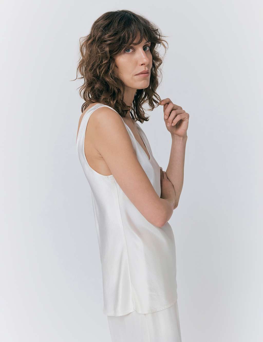 Satin Scoop Neck Sleeveless Vest Top 2 of 4