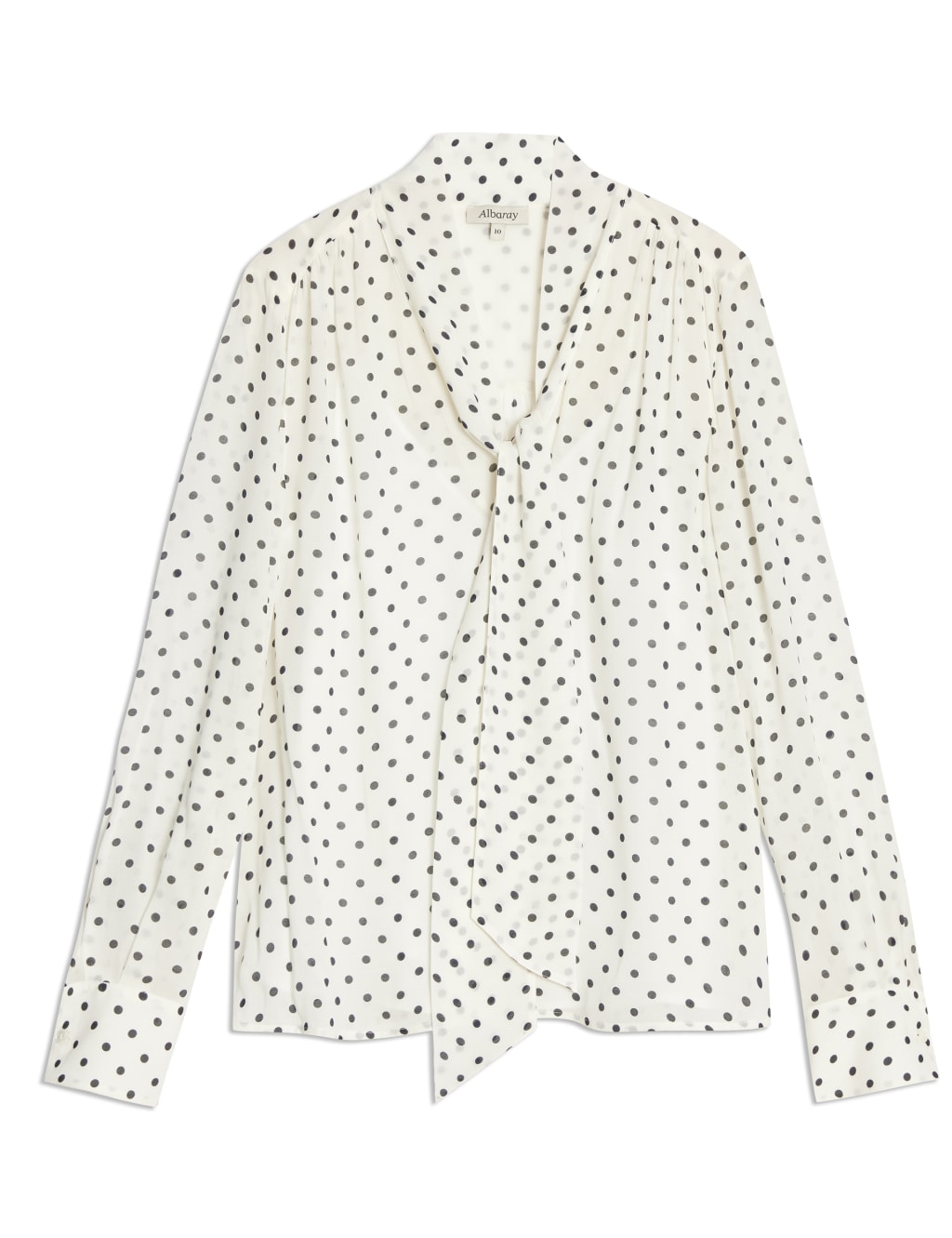 Polka dot tie neck blouse new arrivals
