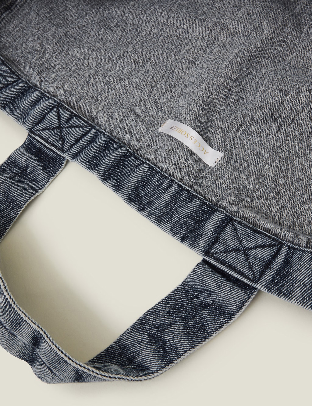 Washed Denim Double Strap Tote Bag 4 of 4