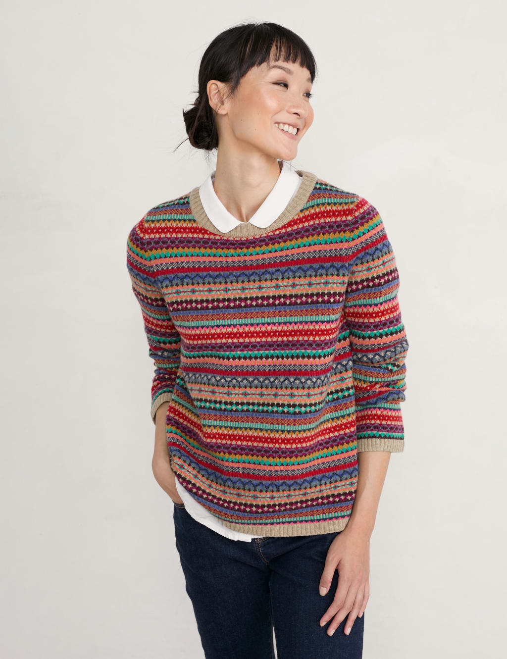 Merino Wool Rich Jacquard Relaxed Jumper 1 of 5